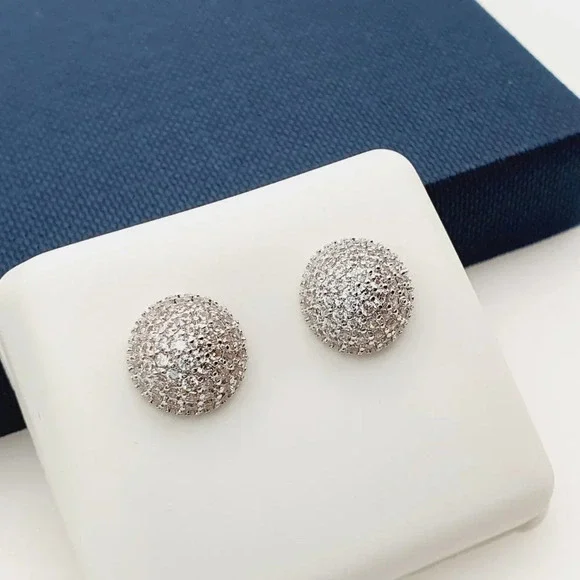 "925 Sterling Silver Plated CZ Earrings, EVBRS430 - Picture 3 of 9